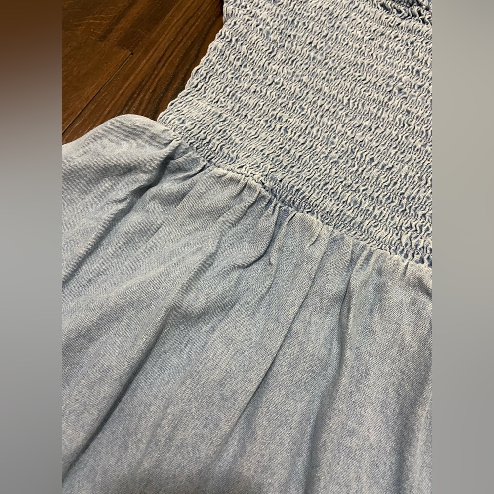American Eagle denim smocked mini dress - size L - Picture 5 of 6